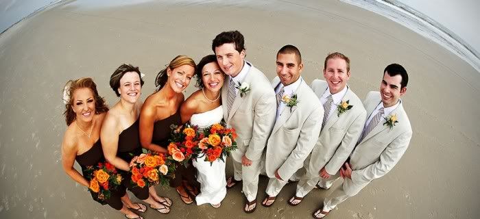 bridesmaid in beach wedding