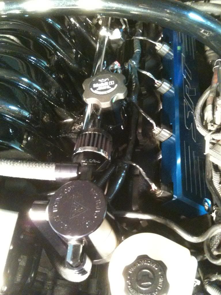 Found engine oil in intake tube coming through breather hose