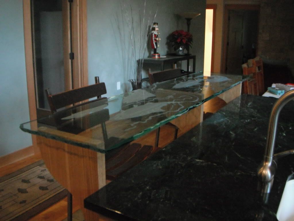 Glass counter top