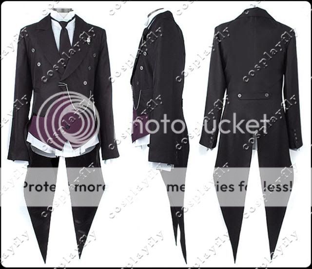 Black Butler Kuroshitsuji Sebastian Cosplay Costume  