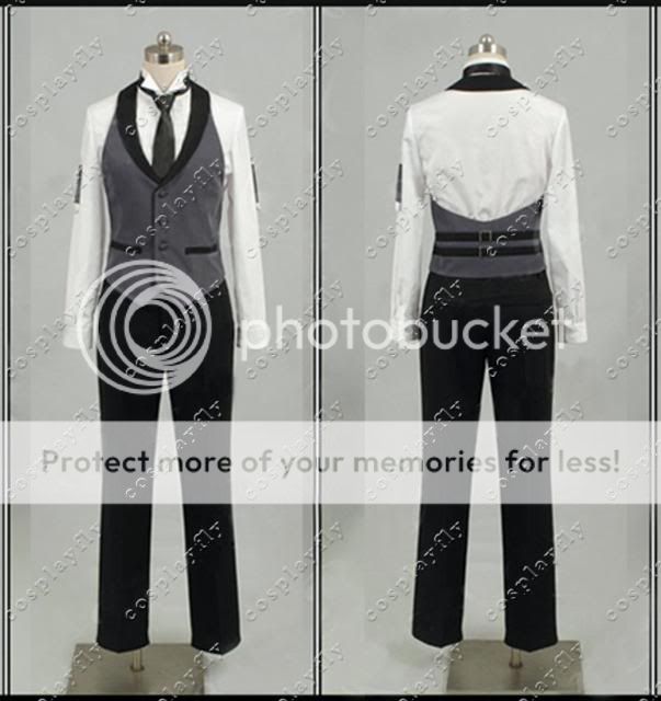 Black Butler 2 Kuroshitsuji Sebastian Cosplay Costume  