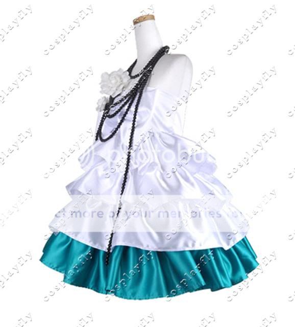 Vocaloid Miku White Dress Camellia Cosplay Costume  