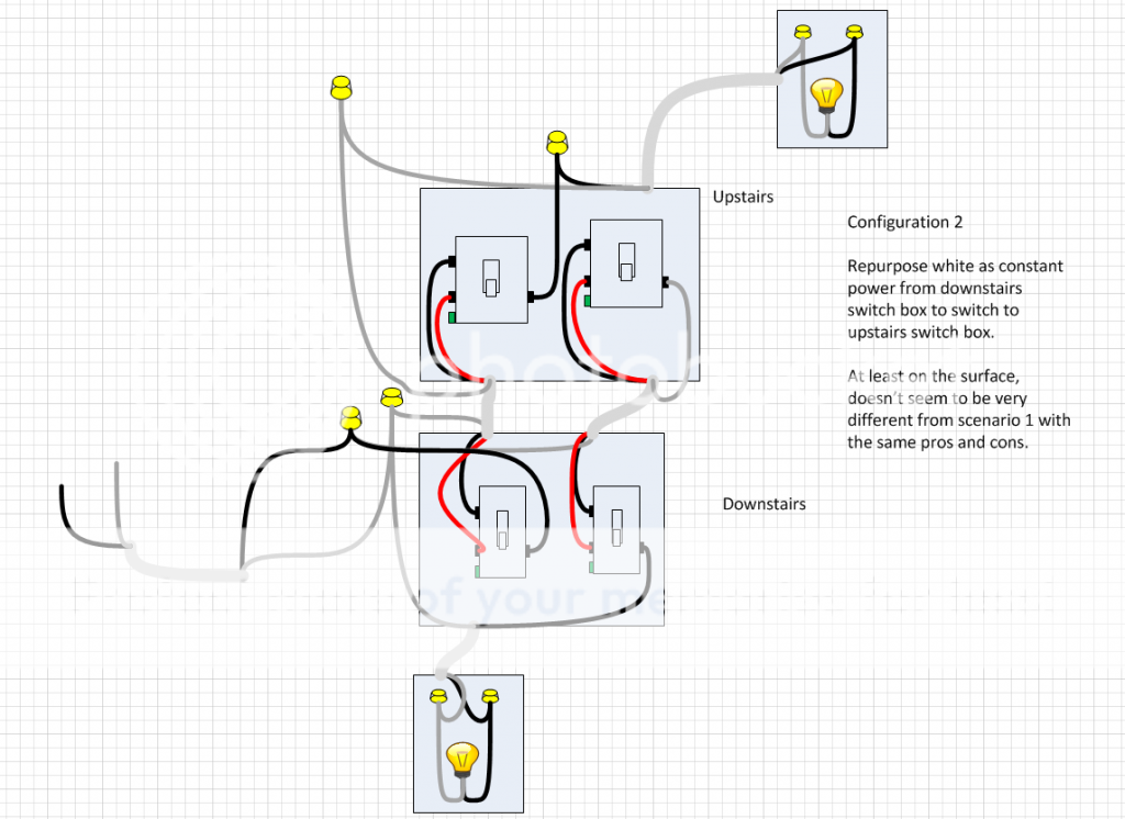 2 lights, 4 3-way switches | DIY Home Improvement Forum